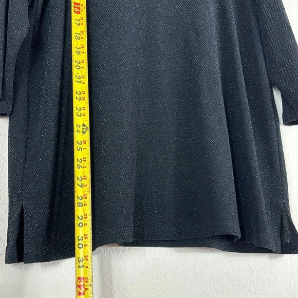 Chico's Black Long Sleeve Sparkly Tunic Shirt US Size XL / 16 - Picture 6 of 9